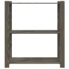 3-Tier Grey Storage Rack | Solid Pine 80x38x90 cm - HipoMarket