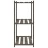 3-Tier Grey Storage Rack | Solid Pine 80x38x90 cm - HipoMarket