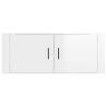 Wall Mounted TV Cabinet High Gloss White | Stylish Storage