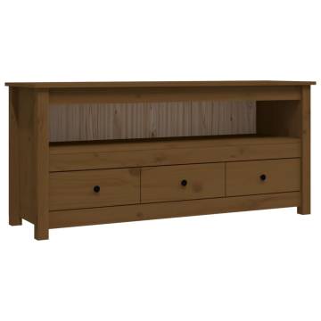 TV Cabinet Honey Brown | Solid Pine Wood 114x35x52 cm