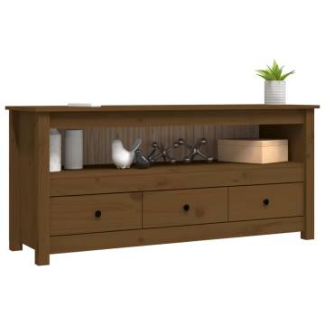 TV Cabinet Honey Brown | Solid Pine Wood 114x35x52 cm