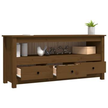 TV Cabinet Honey Brown | Solid Pine Wood 114x35x52 cm