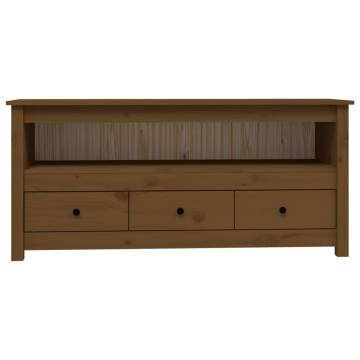 TV Cabinet Honey Brown | Solid Pine Wood 114x35x52 cm