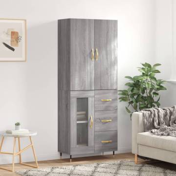 Elegant Highboard Grey Sonoma - Stylish Storage Solution