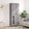 Highboard Grey Sonoma 69.5x34x180 cm Engineered Wood Colour grey sonoma Quantity in Package 1 Model 1 glass door 3 drawers 