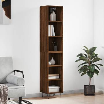 Stylish Highboard Brown Oak - 34.5x32.5x180 cm | HipoMarket UK