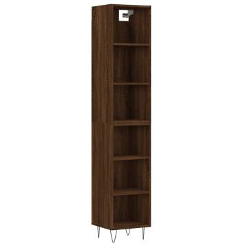 Stylish Highboard Brown Oak - 34.5x32.5x180 cm | HipoMarket UK