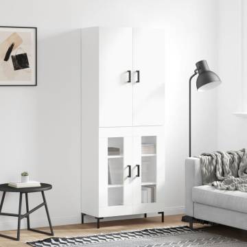 Stylish Highboard White 69.5x34x180 cm - Durable Storage Solution