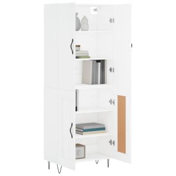 Stylish Highboard White 69.5x34x180 cm - Hipomarket