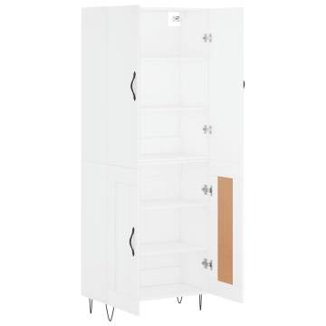 Stylish Highboard White 69.5x34x180 cm - Hipomarket