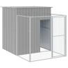 Dog House with Run - Light Grey Galvanised Steel 165x1067 cm