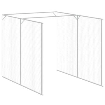 Dog House with Run - Light Grey Galvanised Steel 165x1067 cm