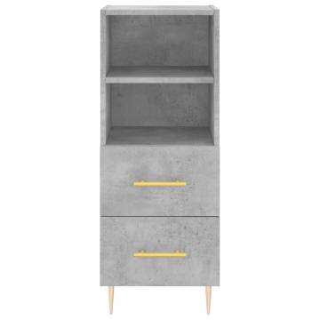 Stylish Highboard Concrete Grey - 34.5x34x180 cm Engineered Wood