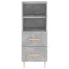 Stylish Highboard Concrete Grey - 34.5x34x180 cm Engineered Wood