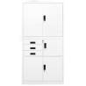 Office Cabinet White 90x40x180 cm Steel - Durable Storage