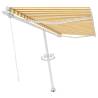 Retractable Awning 450x300 cm Yellow/White | Hipomarket UK