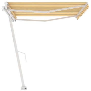 Retractable Awning 450x300 cm Yellow/White | Hipomarket UK