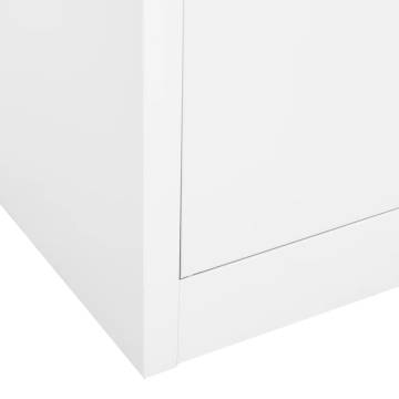 Office Cabinet White 90x40x180 cm Steel - Durable Storage