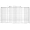 Arched Gabion Baskets 4 pcs - Galvanised Iron for Garden