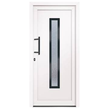 Front Door White 98x208 cm PVC - Secure & Elegant Design