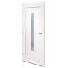 Front Door White 98x208 cm PVC - Secure & Elegant Design