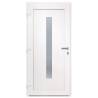 Front Door White 98x208 cm PVC - Secure & Elegant Design