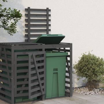 Wheelie Bin Storage Extension - Grey Solid Wood Pine | HipoMarket