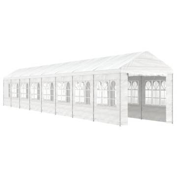 Gazebo with Roof White 17.84x2.28m - Durable Outdoor Shelter