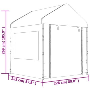 Gazebo with Roof White 17.84x2.28m - Durable Outdoor Shelter