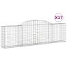 Arched Gabion Baskets - 17 pcs | Galvanised Iron (300x30x80/100 cm)