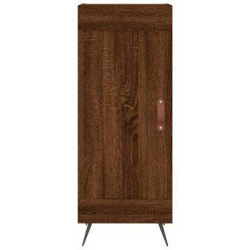 Stylish Highboard in Brown Oak - 34.5x34x180 cm Engineered Wood