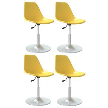 Swivel Dining Chairs 4 pcs Yellow PP - Modern Comfort & Style