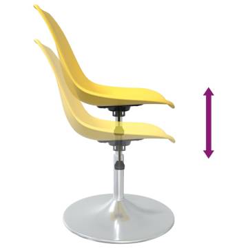 Swivel Dining Chairs 4 pcs Yellow PP - Modern Comfort & Style