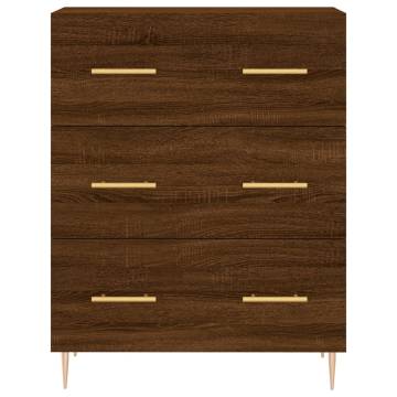 Stylish Highboard Brown Oak | 69.5x34x180 cm Engineered Wood