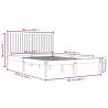 Buy Grey Solid Pine Wood Bed Frame 200x200 cm - Modern Design