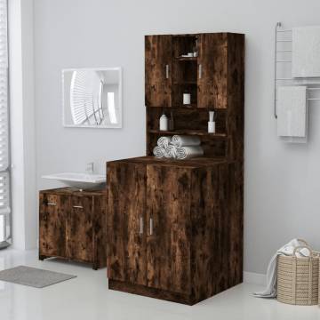 Washing Machine Cabinet Smoked Oak 71x71.5x91.5cm | Hipo Market