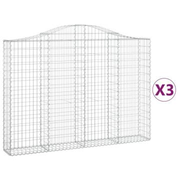 Arched Gabion Baskets (3 pcs) - Durable Galvanised Iron