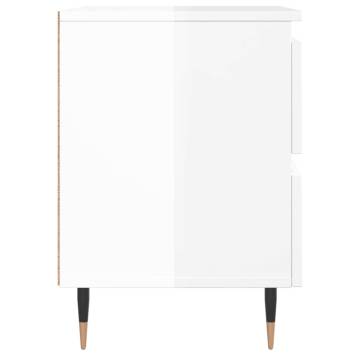 High Gloss White Bedside Cabinets - Elegant Storage Solution