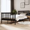 Bed Frame Black 120x190 cm Small Double Solid Wood Colour black Size 120 x 190 cm 