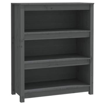 Book Cabinet Grey 80x35x97 cm - Solid Wood Pine | HipoMarket