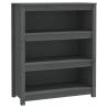 Book Cabinet Grey 80x35x97 cm - Solid Wood Pine | HipoMarket