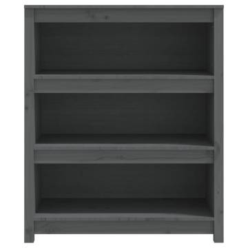 Book Cabinet Grey 80x35x97 cm - Solid Wood Pine | HipoMarket