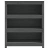 Book Cabinet Grey 80x35x97 cm - Solid Wood Pine | HipoMarket