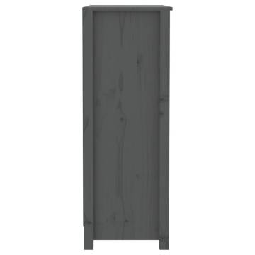 Book Cabinet Grey 80x35x97 cm - Solid Wood Pine | HipoMarket