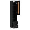 Stylish Highboard Black 34.5x34x180 cm | Hipo Market