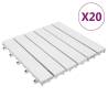 20 Pcs White Decking Tiles - Solid Acacia Wood 30x30 cm