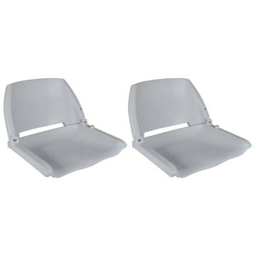 Foldable Boat Seats - 2 Pcs Grey with Backrest | HipoMarket