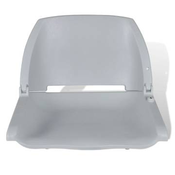 Foldable Boat Seats - 2 Pcs Grey with Backrest | HipoMarket