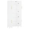 Stylish Highboard High Gloss White - 69.5x34x180 cm