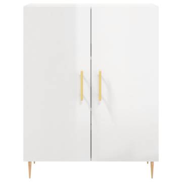 Stylish Highboard High Gloss White - 69.5x34x180 cm